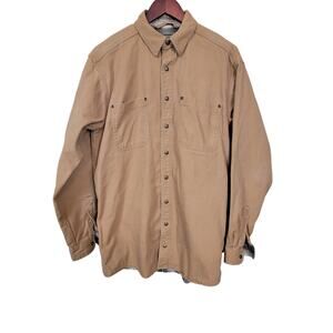 L.L. Bean Snap Up Shirt Shacket Men's Medium Tall Flannel Lined Duck Material